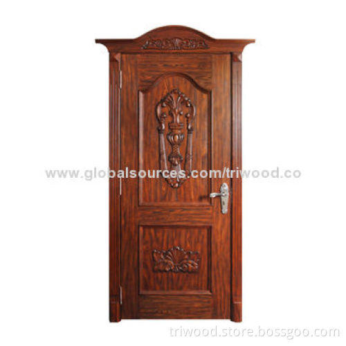 Interior Door with Curved MDF Panel and Eco-friendly Stain and Varnish